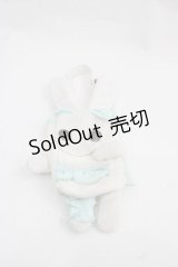 HN+nois / うさぎミニポーチ  白Ｘミント I-25-12-02-117-HN-ZA-SA-ZI