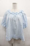 PINK HOUSE / フリルリボン半袖ブラウス  サックス I-25-12-02-014-LO-BL-SA-ZI