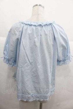 画像2: PINK HOUSE / フリルリボン半袖ブラウス  サックス I-25-12-02-014-LO-BL-SA-ZI