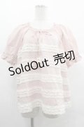 PINK HOUSE / 配色フリルローンブラウス  ピンク I-25-12-02-002-LO-BL-SA-ZI