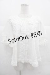 PINK HOUSE / フリル襟付きローンブラウス  白 I-25-12-02-016-LO-BL-SA-ZI