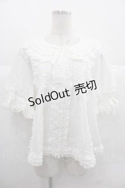画像1: PINK HOUSE / フリル襟付きローンブラウス  白 I-25-12-02-016-LO-BL-SA-ZI