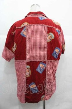 画像2: PINK HOUSE / キューピー柄パッチワークシャツ  レッド I-25-12-02-017-LO-BL-SA-ZI