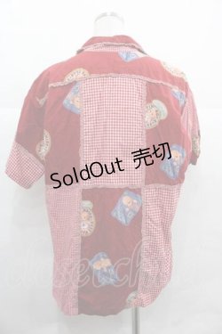 画像2: PINK HOUSE / キューピー柄パッチワークシャツ  レッド I-25-12-02-017-LO-BL-SA-ZI