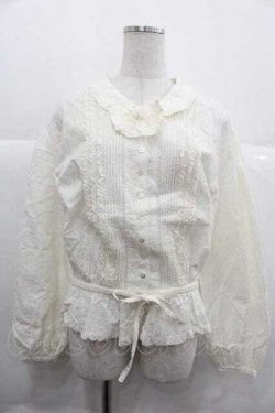 画像1: INGEBORG / 総刺繍リボンブラウス  キナリ I-25-12-02-018-LO-BL-SA-ZI