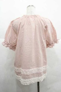 画像2: PINK HOUSE / 配色フリルローンブラウス  ピンク I-25-12-02-002-LO-BL-SA-ZI