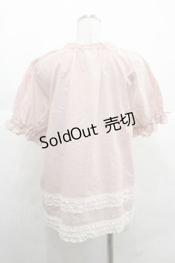 画像2: PINK HOUSE / 配色フリルローンブラウス  ピンク I-25-12-02-002-LO-BL-SA-ZI