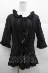 画像1: PINK HOUSE / フリルオーバーブラウス  ブラック I-25-12-02-020-LO-BL-SA-ZT210 (1)