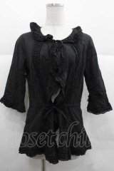 PINK HOUSE / フリルオーバーブラウス  ブラック I-25-12-02-020-LO-BL-SA-ZI