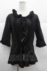 PINK HOUSE / フリルオーバーブラウス  ブラック I-25-12-02-020-LO-BL-SA-ZI