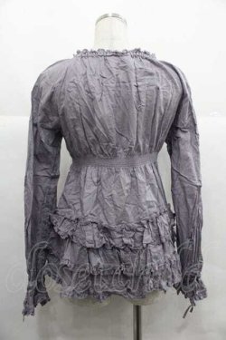 画像2: PINK HOUSE / 裾フリル長袖ブラウス  ラベンダー I-25-12-02-021-LO-BL-SA-ZI