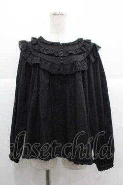 画像1: PINK HOUSE / 綿レース使いブラウス  黒 I-25-12-02-003-LO-BL-SA-ZI