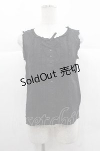 PINK HOUSE / フリルダブルリボンノースリーブブラウス  ブラック I-25-12-02-024-LO-BL-SA-ZI