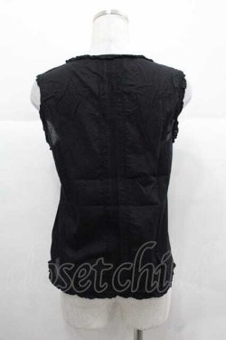 画像2: PINK HOUSE / フリルダブルリボンノースリーブブラウス  ブラック I-25-12-02-024-LO-BL-SA-ZI