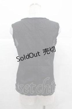 画像2: PINK HOUSE / フリルダブルリボンノースリーブブラウス  ブラック I-25-12-02-024-LO-BL-SA-ZI