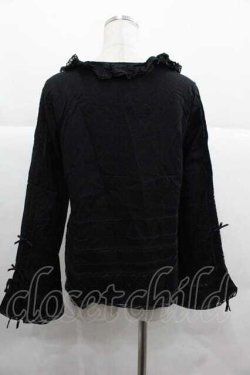 画像2: PINK HOUSE / レースストライプ長袖ブラウス  ブラック I-25-12-02-025-LO-BL-SA-ZI