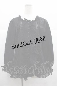 PINK HOUSE / レースフリルブラウス  ブラック I-25-12-02-026-LO-BL-SA-ZI