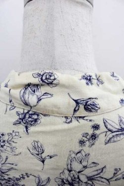 画像3: PINK HOUSE / 丸襟チャイナボタン花柄ブラウス  キナリ×ブルー I-25-12-02-027-LO-BL-SA-ZI