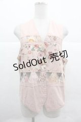 PINK HOUSE / ブーケ柄三角パッチワークベスト  ピンク I-25-12-02-032-LO-TO-SA-ZI