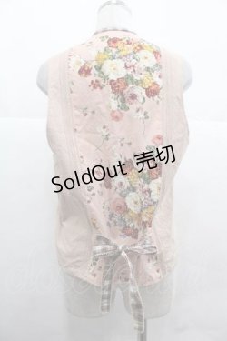 画像2: PINK HOUSE / ブーケ柄三角パッチワークベスト  ピンク I-25-12-02-032-LO-TO-SA-ZI