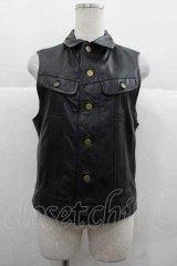 PINK HOUSE / ラムレザーベスト  黒 I-25-12-02-033-LO-JA-SA-ZI