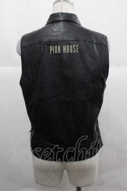 画像2: PINK HOUSE / ラムレザーベスト  黒 I-25-12-02-033-LO-JA-SA-ZI