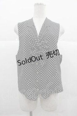 画像1: INGEBORG / ドット柄リボン付ベスト  黒Ｘ白 I-25-12-02-034-LO-TO-SA-ZI