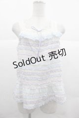 PINK HOUSE / あじさいグラデーションフリルキャミソールブラウス  白Ｘブルー I-25-12-02-036-LO-BL-SA-ZI