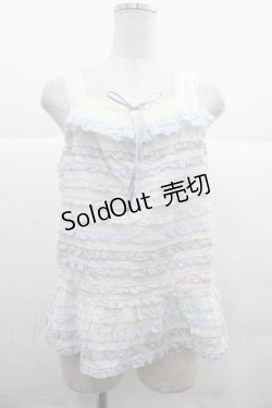 画像1: PINK HOUSE / あじさいグラデーションフリルキャミソールブラウス  白Ｘブルー I-25-12-02-036-LO-BL-SA-ZI