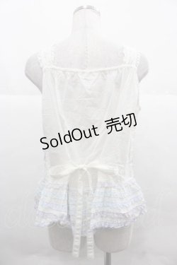 画像2: PINK HOUSE / あじさいグラデーションフリルキャミソールブラウス  白Ｘブルー I-25-12-02-036-LO-BL-SA-ZI