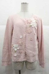 PINK HOUSE / 桜モチーフ使いニットカーディガン  ピンク I-25-12-02-037-LO-TO-SA-ZI