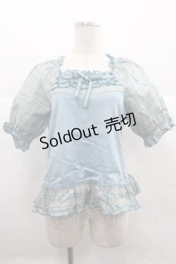 画像1: PINK HOUSE / オリジナルチェックカットソー  サックス I-25-12-02-039-LO-TO-SA-ZI