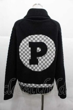 画像2: PINK HOUSE / ロゴニットカウチン  黒Ｘ白 I-25-12-02-042-LO-JA-SA-ZI