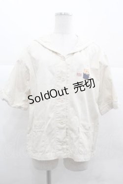 画像1: PINK HOUSE / 半袖セーラージャケット  アイボリー I-25-12-02-043-LO-JA-SA-ZI