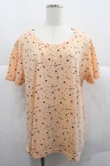 Rydia / おばけ総柄半袖カットソー  オレンジｘ黒 I-25-12-06-040-PU-TO-SA-ZI