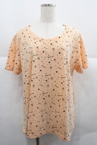 Rydia / おばけ総柄半袖カットソー  オレンジｘ黒 I-25-12-06-040-PU-TO-SA-ZI