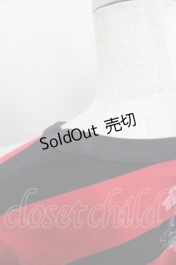 画像3: HANGRY&ANGRY / ボーダー半袖カットソー  黒Ｘ赤 I-25-12-06-042-HN-TO-SA-ZI