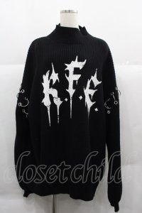 REFLEM / 丸カン付きモックネックニット  黒Ｘ白 I-25-12-06-043-PU-TO-SA-ZI