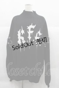 REFLEM / 丸カン付きモックネックニット  黒Ｘ白 I-25-12-06-043-PU-TO-SA-ZI