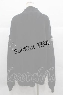 画像2: REFLEM / 丸カン付きモックネックニット  黒Ｘ白 I-25-12-06-043-PU-TO-SA-ZI