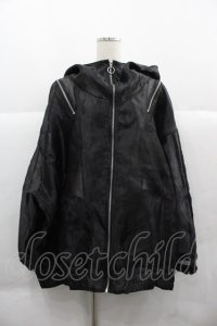 REFLEM / シアー切替ハイネックZIPパーカー  黒 I-25-12-06-044-PU-TO-SA-ZI