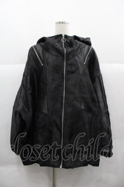 画像1: REFLEM / シアー切替ハイネックZIPパーカー  黒 I-25-12-06-044-PU-TO-SA-ZI