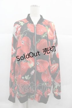 画像1: TRAVAS TOKYO / Medical Berry シフォンブルゾン  黒Ｘ赤 I-25-12-06-045-PU-TO-SA-ZI