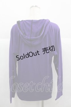 画像2: ALGONQUINS / 市松ラメ柄フードカットソー  紫ｘ黒 I-25-12-06-047-AL-TO-SA-ZI