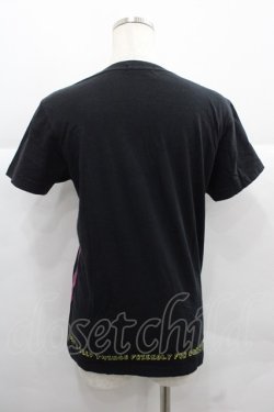 画像2: WORLD WIDE LOVE！(Rydia) / ラメスマイルプリント半袖カットソー  黒Ｘ濃ピンク I-25-12-06-048-PU-TO-SA-ZI