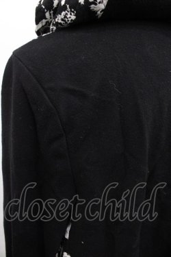 画像3: SEX POT ReVeNGe / 薔薇シルエット柄フードロングカーディガン M 黒Ｘ白 I-25-12-06-049-SP-TO-SA-ZI