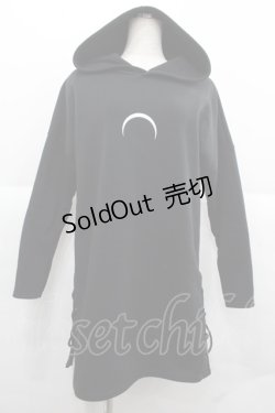 画像1: KRY CLOTHING / MOONパーカー  黒Ｘ白 I-25-12-06-050-EL-TO-SA-ZI
