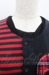 画像3: Banana Fish / ボーダー&チェックドクロ切替ノースリーブカーディガン  黒Ｘ赤 I-25-12-06-051-PU-TO-SA-ZT182 (3)