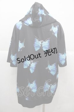 画像2: KRY CLOTHING / MOTH.PKパーカー  黒Ｘ青 I-25-12-06-052-EL-TO-SA-ZI
