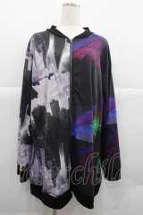 KMK(KINGLY MASK) / 2デザイン切替ブルゾン  黒Ｘ紫 I-25-12-06-053-PU-JA-SA-ZI